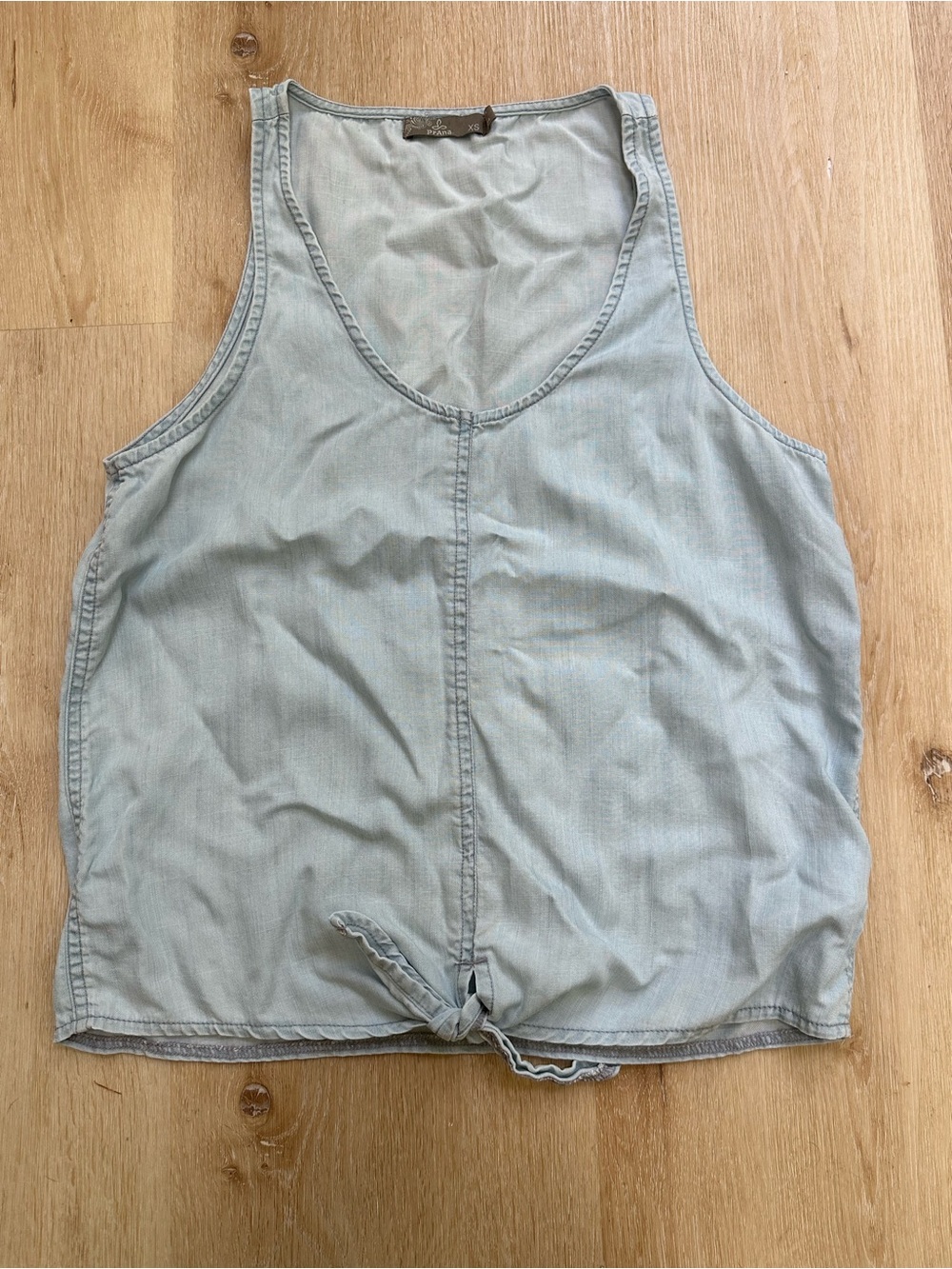 prAna McKenzie Chambray Tie-Front Tank Top - Size XS